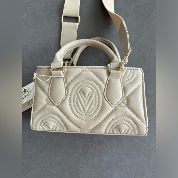 Valentino Orlandi Women's Quilted Crossbody Shoulder Hand Bag in Light Taupe NWT - Picture 2 of 12